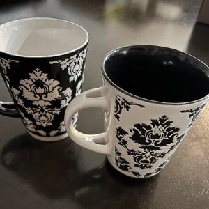 2- HandPainted Stoneware Pier 1 imports Coffee Cups